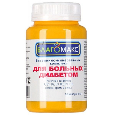 Витаминно-минеральный комплекс для больных диабетом серии Благомакс 0,43 г, 90 шт