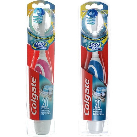 Электрическая зубная щетка Colgate 360 Суперчистота всей полости рта средняя
