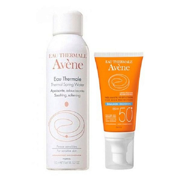 Набор Avene (солнцезащитная эмульсия без отдушки SPF50+ 50 мл + термальная вода 150 мл)