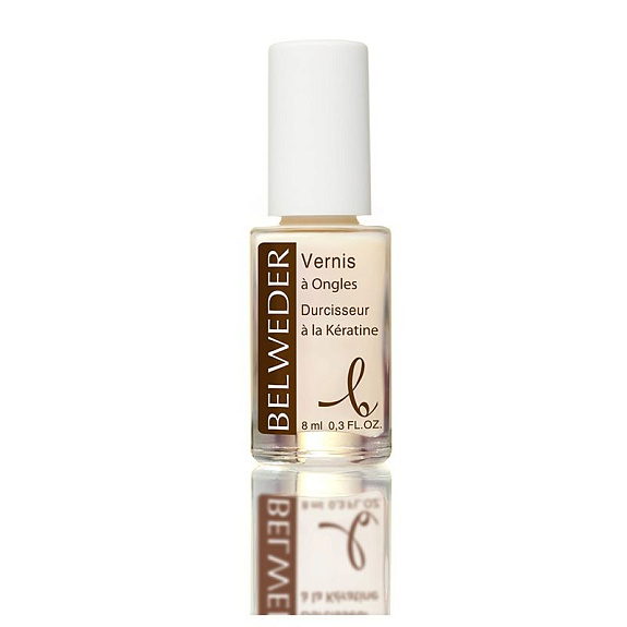Лак укрепляющий для тонких и неровных ногтей с кератином Belweder, 8 мл
