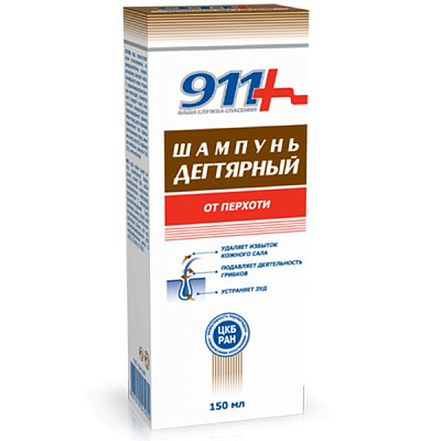 Дегтярный шампунь при себорее, псориазе, перхоти 911, 150 мл