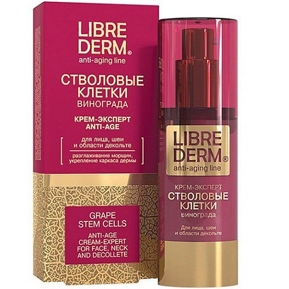 Крем-эксперт для лица, шеи и области декольте Librederm Стволовые клетки винограда anti-age, 50 мл