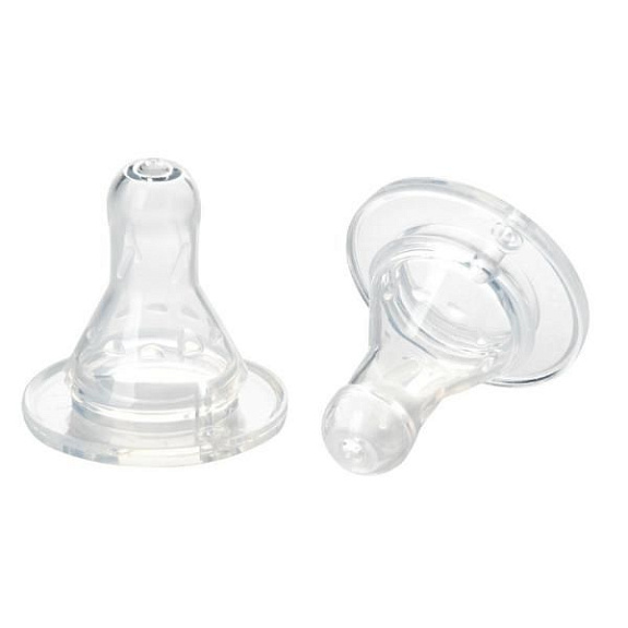 Соска силиконовая классическая быстрый поток от 6 мес. Курносики, 2 шт