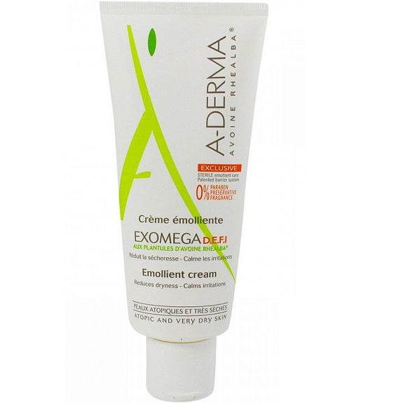 Крем смягчающий при атопическом дерматите у взрослых и детей Exomega D.E.F.I. Emollient Cream A-Derma, 200 мл