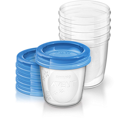 Набор контейнеров для грудного молока c крышками Philips Avent, 180 мл 5 шт