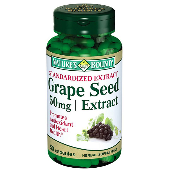 Экстракт виноградных косточек Nature's Bounty, 50 мг, 50 капсул