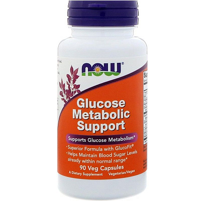 Glucose Metabolic Support для поддержания метаболизма глюкозы Now Foods, 90 шт