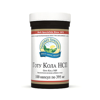 Готу Кола, Улучшает мозговое кровообращение, 395 мг, 100 капсул