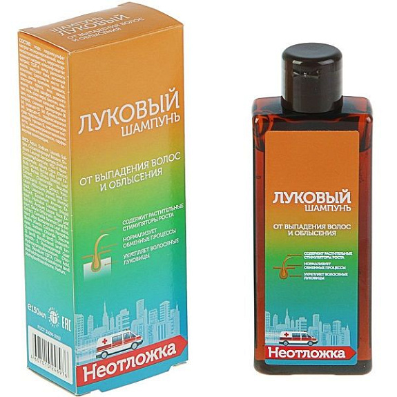 Луковый шампунь от выпадения волос и облысения Неотложка, 150 мл