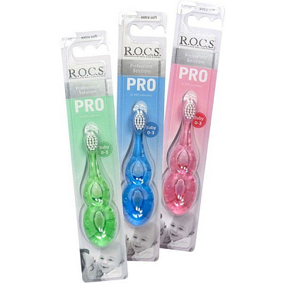 Детская зубная щетка R.O.C.S. Pro Baby экстра мягкая от 0 до 3 лет
