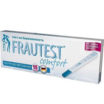 Тест для определения беременности Frautest Comfort в кассете с колпачком