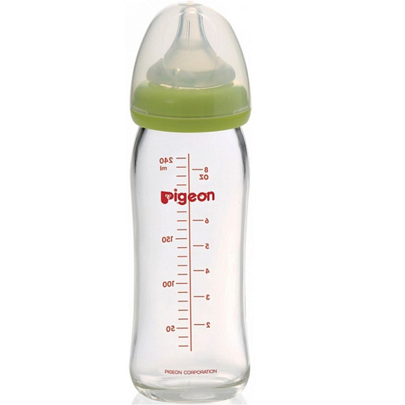 Бутылочка с широким горлом (премиальное стекло) Pigeon 240 мл