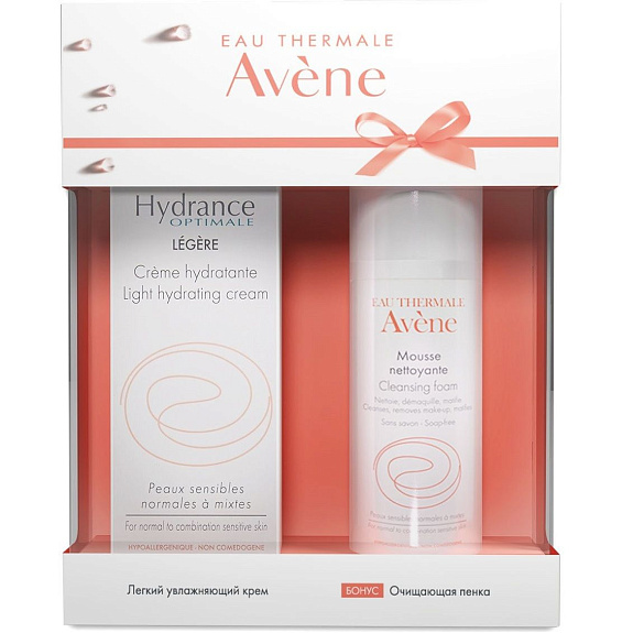Набор Avene (крем Hydrance Optimale Legere, 40 мл + очищающая пенка, 50 мл)