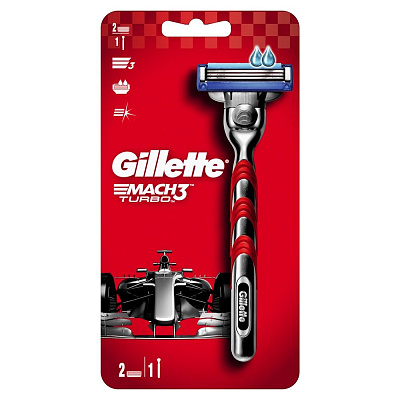 Бритва с 2 сменными кассетами Gillette Mach3 Turbo