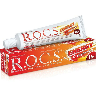 Зубная паста R.O.C.S. Energy с таурином 16+, 74 г