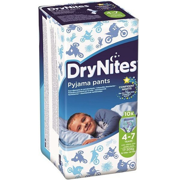 Подгузники-трусики Huggies Drynites для мальчиков 4-7 лет, 10 шт