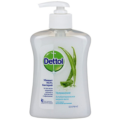 Жидкое антибактериальное мыло для рук Увлажнение с алоэ вера и молочными протеинами Dettol, 250 мл