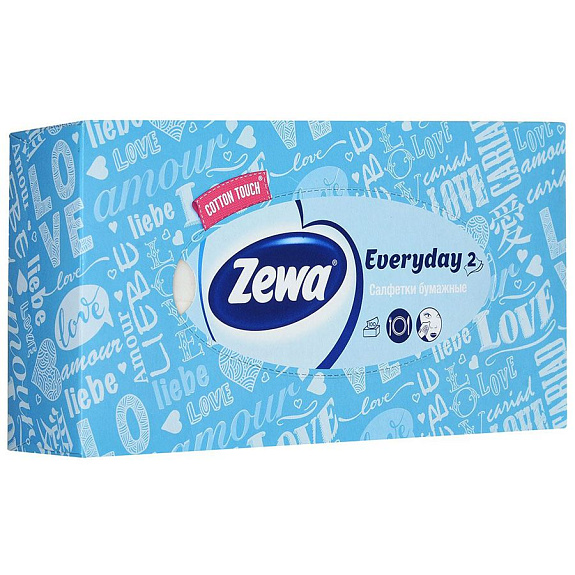 Платки косметические в коробке everyday Zewa, 100 шт