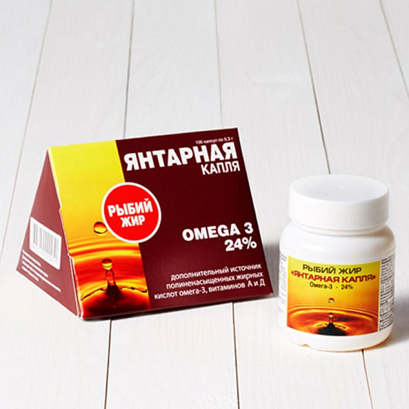 Рыбий жир «Янтарная капля» Защита сердца и сосудов ЭККО ПЛЮС, 0,3 г, 100 капсул