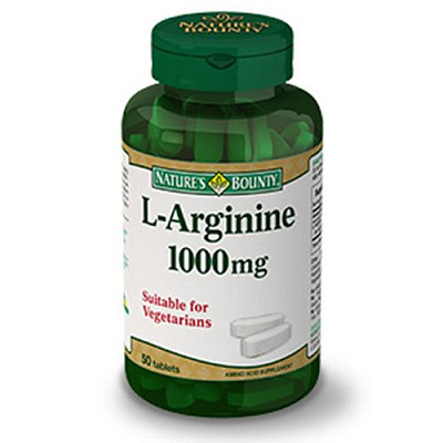 L-аргинин  Улучшение питания мышц при физических нагрузках Nature's Bounty 1000 мг, 50 таблеток