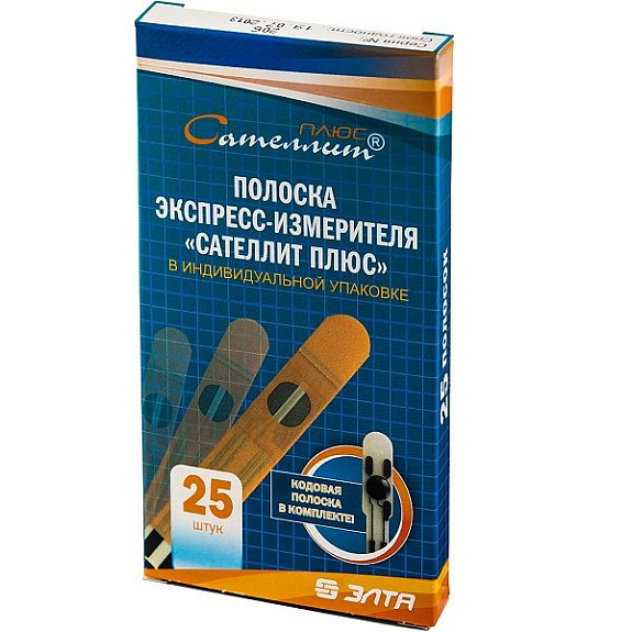 Тест-полоски к экспресс-измерителю Сателлит Плюс ПКГ-02.4, 25 шт