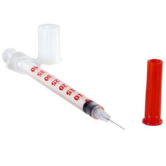 Шприц инсулиновый одноразовый Vogt Medical 1 мл U-40 с иглой 27G 0,4 х 13 мм, 10 шт