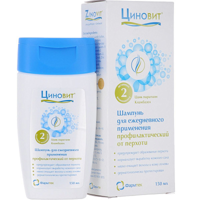 Профилактический шампунь от перхоти для ежедневного применения Циновит, 150 мл