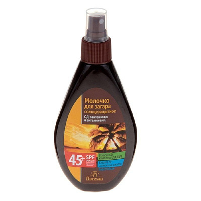 Молочко спрей солнцезащитное для загара SPF 45+ формула 250 Floresan, 160 мл