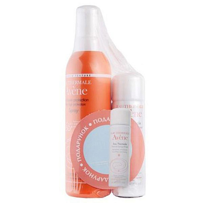 Набор солнцезащитный спрей SPF50 + Термальная вода Avene, 200 мл + 150 мл