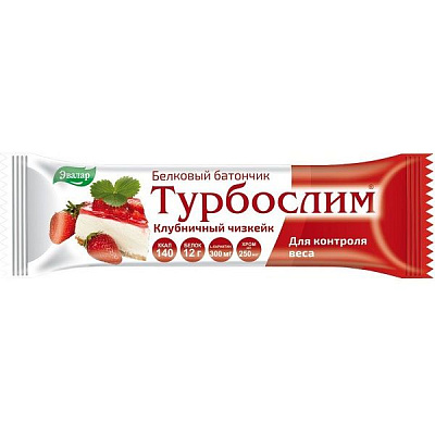 Белковый батончик для похудения Турбослим Эвалар Клубничный чизкейк, 50 г