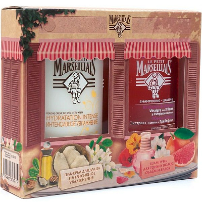 Подарочный набор Le Petit Marseillais (гель для душа Акация и карите, 250 мл + шампунь Экстракт трех цветов и грейпфрут, 250 мл)