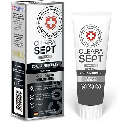Зубная паста Coal & Minerals Интенсивное отбеливание ClearaSept, 75 мл