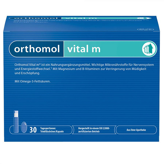 Orthomol Vital M Для представителей сильной половины Ортомол Витал М, питьевые бутылочки (жидкость) + капсулы (30 дней)