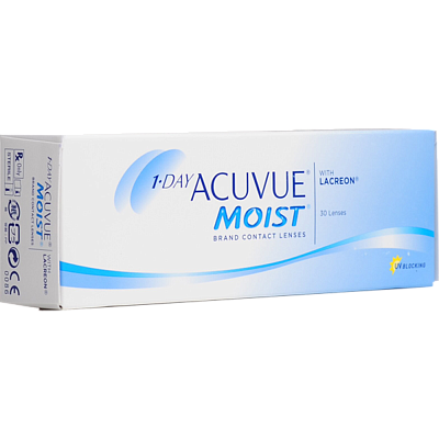 Контактные линзы 1-Day Acuvue Moist pk 30 d-14,2 bc 8,5 -3.25, 30 шт