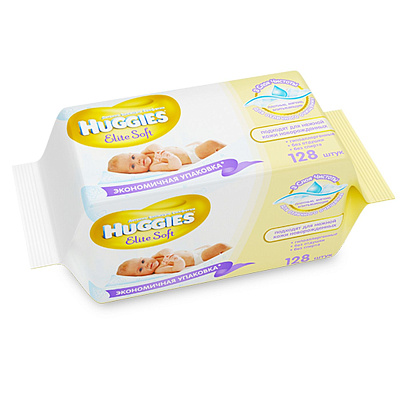 Влажные салфетки для детей Ultra Elite Soft Huggies, 128 шт