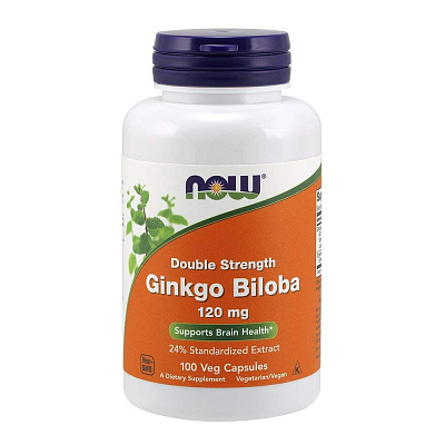 Гинкго Билоба экстракт Ginkgo Biloba Now Foods 120 мг, 100 капсул