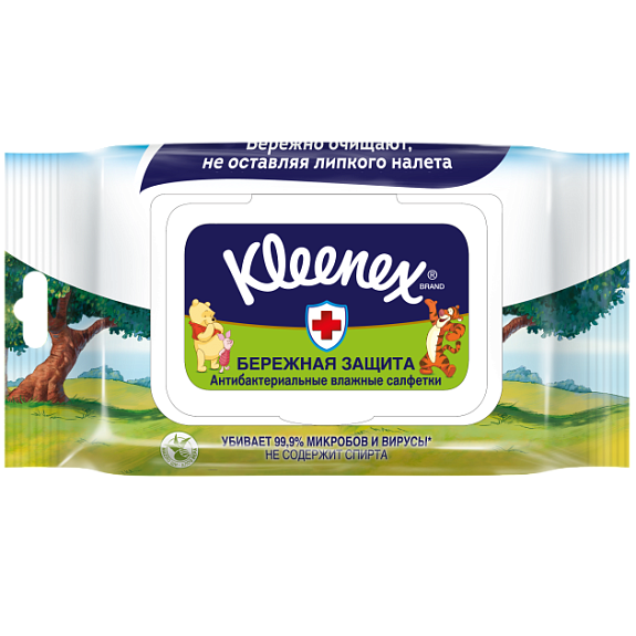 Влажные салфетки бережная защита disney Kleenex, 40 шт