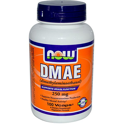 DMAE (ДМАЭ), Улучшение памяти и внимания, Now Foods, 250 мг, 100 капсул