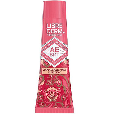 Питательный крем для рук Librederm Аевит Дамасская роза и мускус, 30 мл