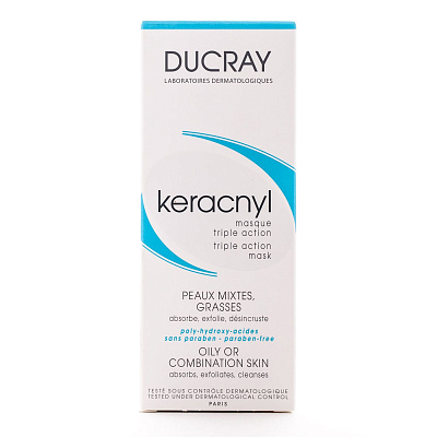 Маска тройного действия для склонной к акне кожи Keracnyl Ducray, 40 мл