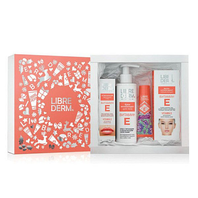 Подарочный набор Librederm Витамин Е для ухода за губами, за кожей лица и тела