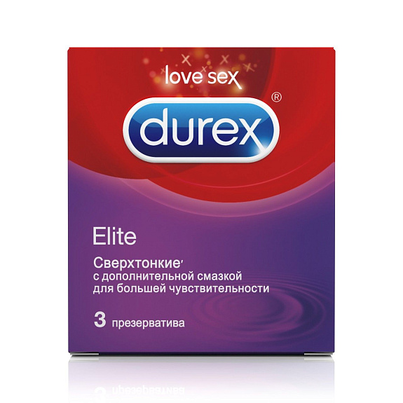 Презервативы ультратонкие elite Durex, 3 шт