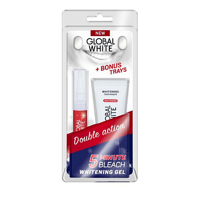 Набор отбеливающий с капами в подарок, Global White