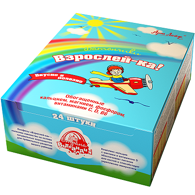 Батончики для детей "Взрослей-ка" с витаминами и минералами Арт Лайф, 24 шт