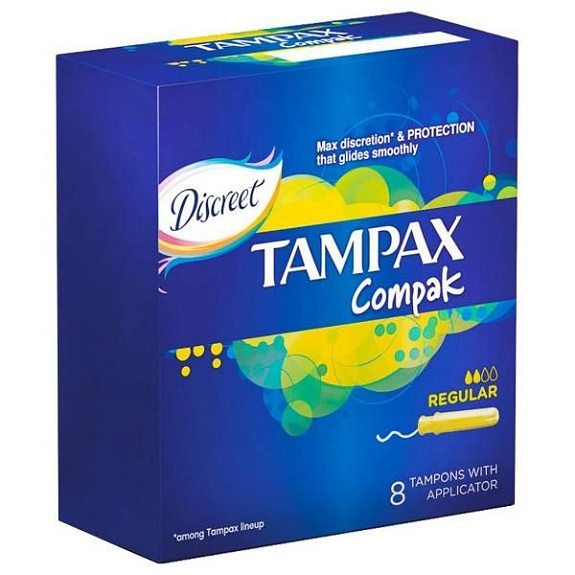 Тампоны гигиенические Compak Regular с аппликатором Tampax, 8 шт