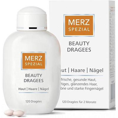 Специальное драже Merz для кожи, волос, ногтей и всего организма, 120 шт