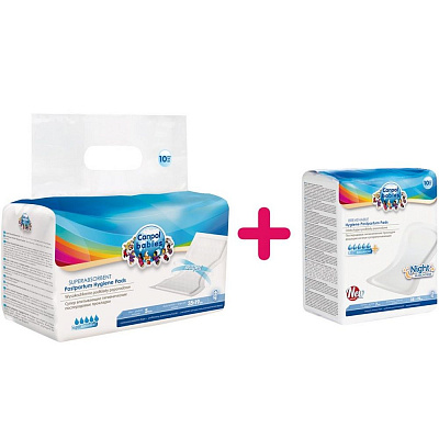 Прокладки послеродовые супервпитывающие 10 шт + прокладки послеродовые ночные 10 шт Canpol Babies