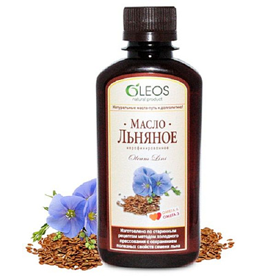 Масло льняное Oleos для волос, кожи, ногтей и снижения уровня холестерина, 250 мл