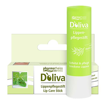 Бальзам для губ гигиенический с витамином Е и маслом мяты D'oliva, 4,8 г