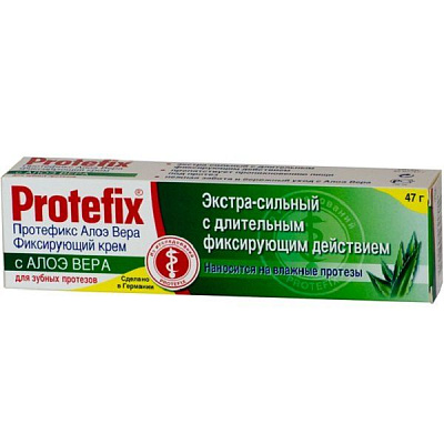 Фиксирующий экстра сильный крем для зубных протезов Protefix с алоэ вера, 40 мл